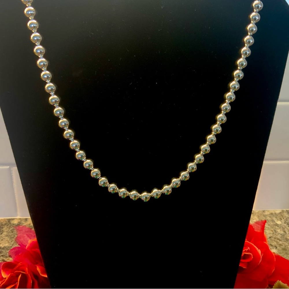 NWOT sterling silver beaded necklace. - Picture 2 of 4